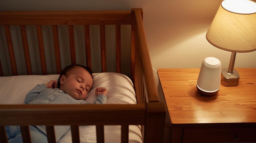Baby sleeping on the crib